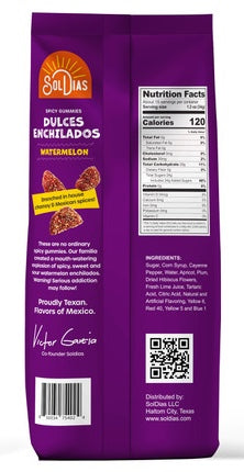 SolDias Spicy Gummies - Dulces Enchilados - Watermelon 18oz - Sol Dias Mexican Treats
