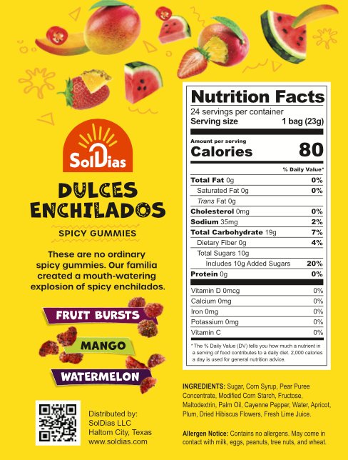 Sol Dias Dulces Enchilados Variety Mix 0.8 oz, 24 Pack - Sol Dias Mexican Treats