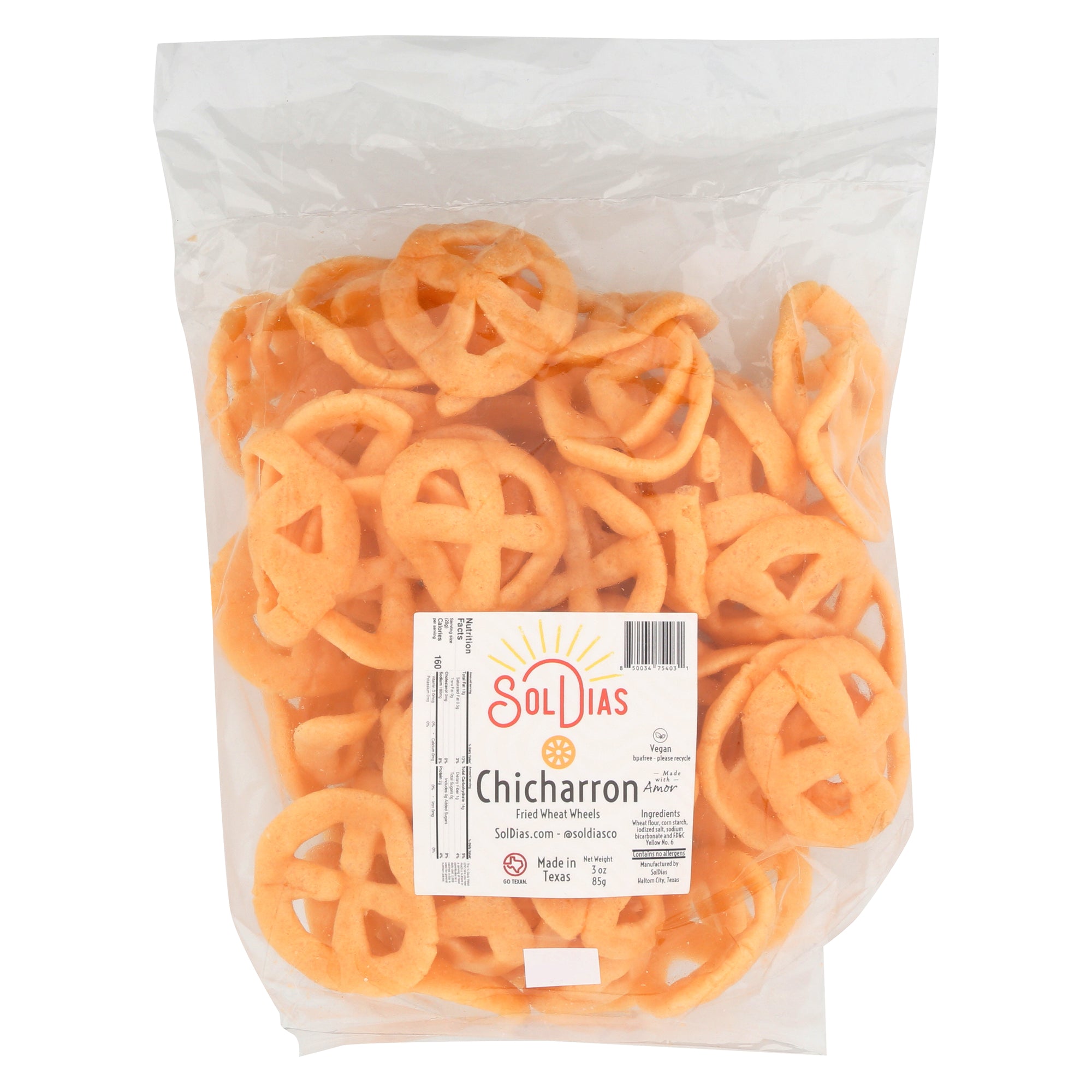 Chicharrones de Rueda | Fried Wheat Wheels | 3 oz - Sol Dias Mexican Treats