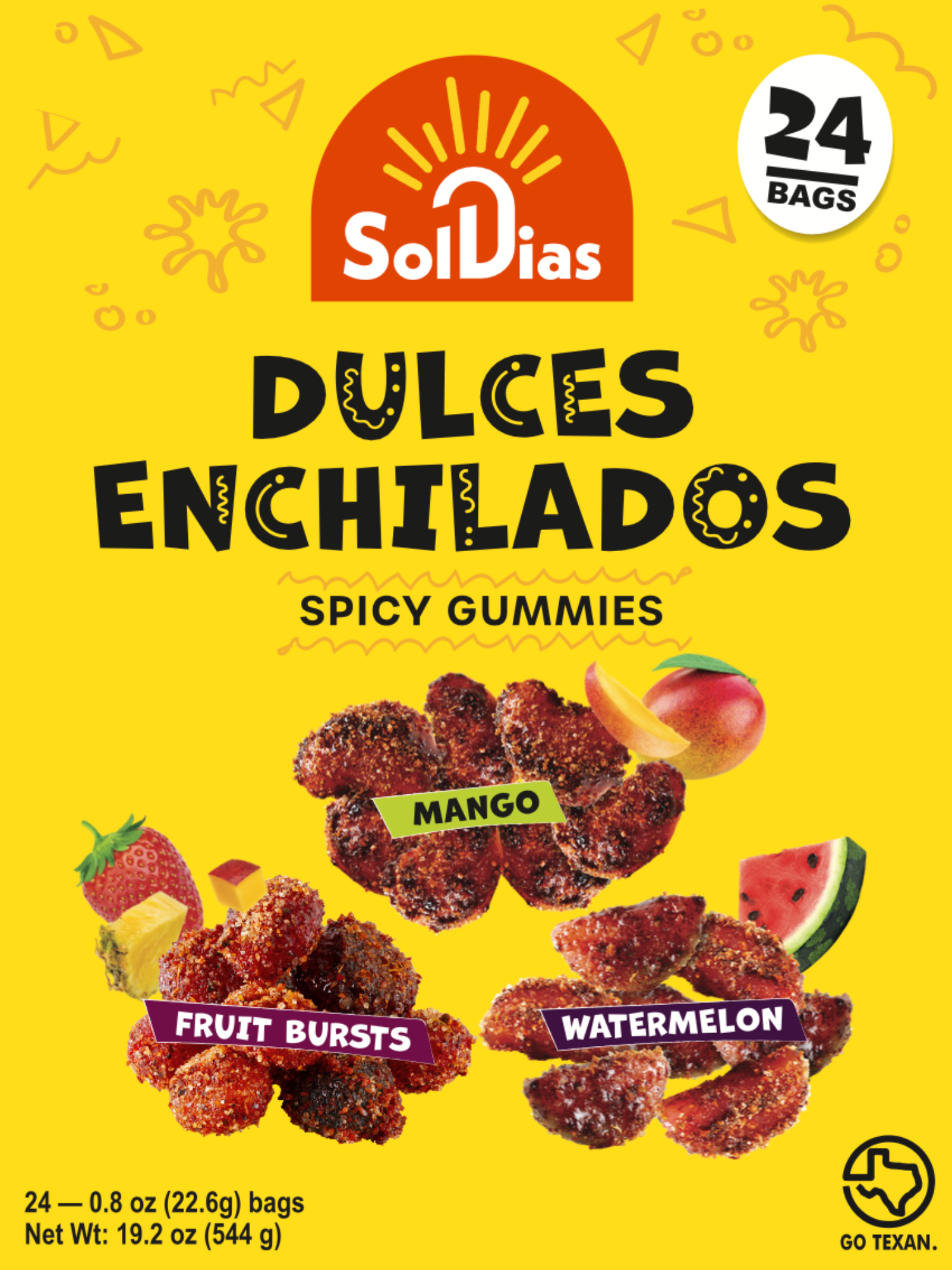 Sol Dias Dulces Enchilados Variety Mix 0.8 oz, 24 Pack - Sol Dias Mexican Treats
