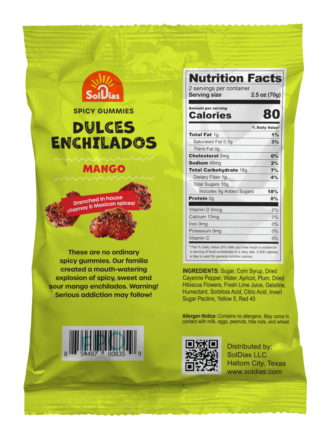 Dulces Enchilados - Spicy Mango Gummies 5 oz
