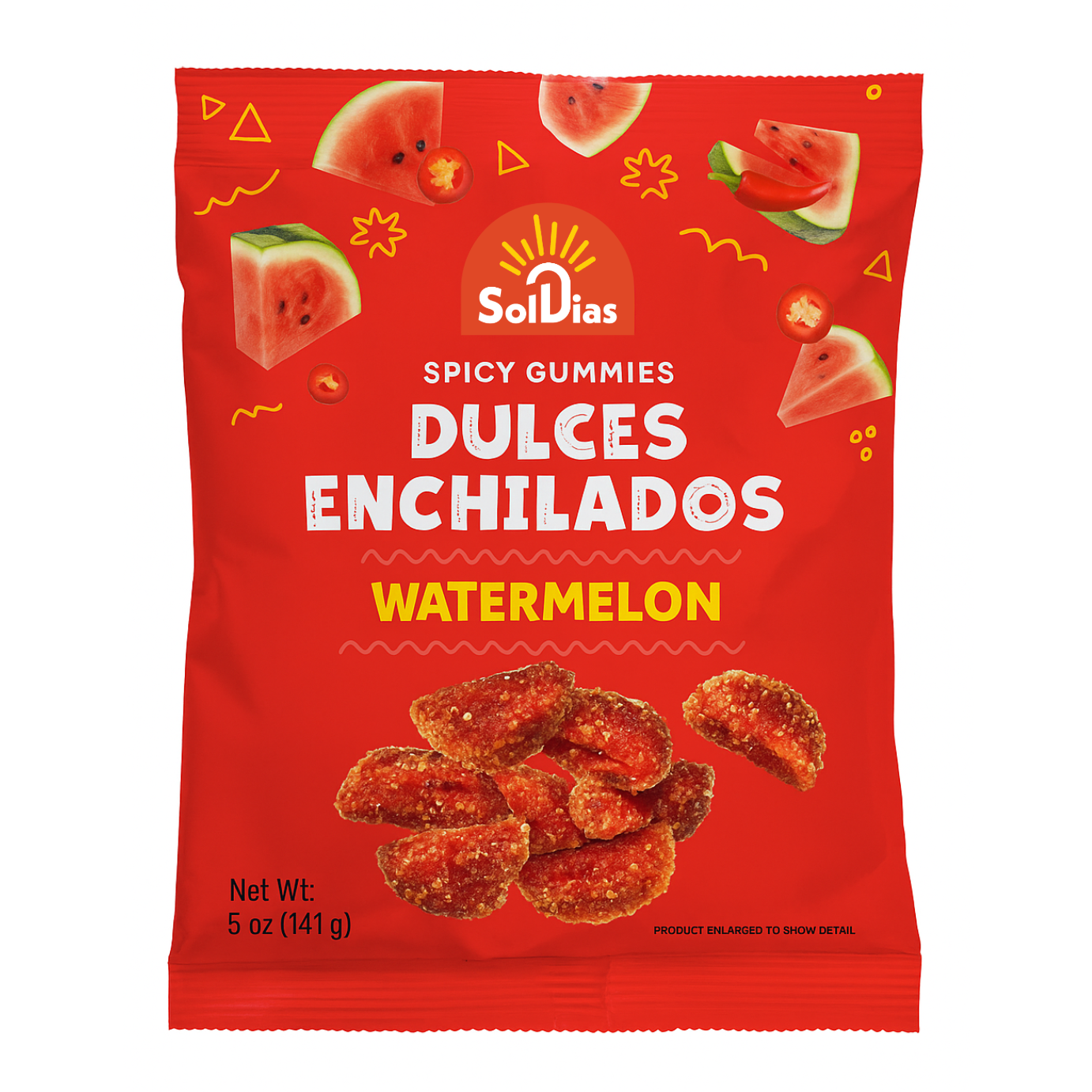 Dulces Enchilados - Spicy Watermelon Gummies 5oz - Sol Dias Mexican Treats