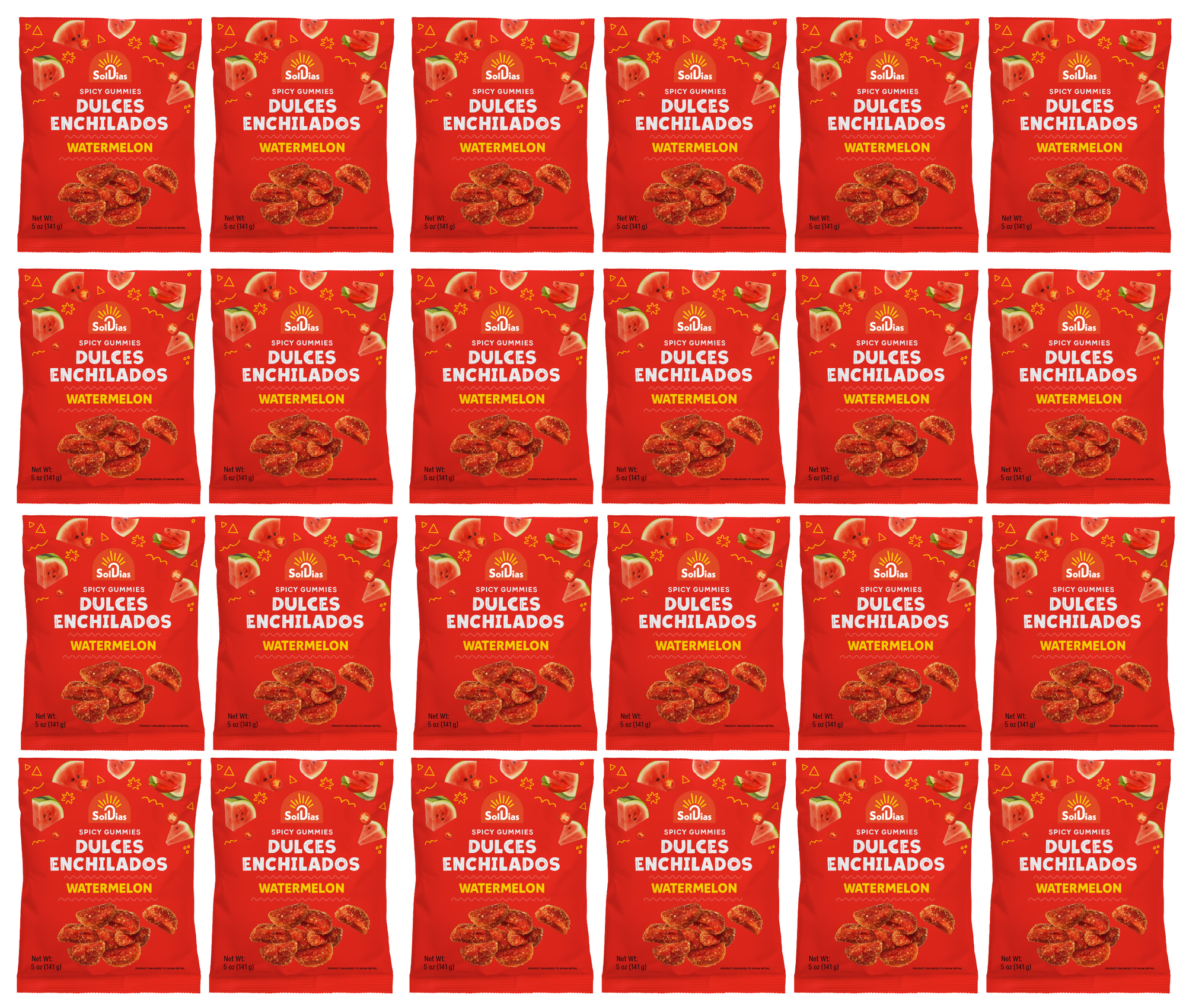 Dulces Enchilados - Spicy Watermelon Gummies 5oz - Sol Dias Mexican Treats