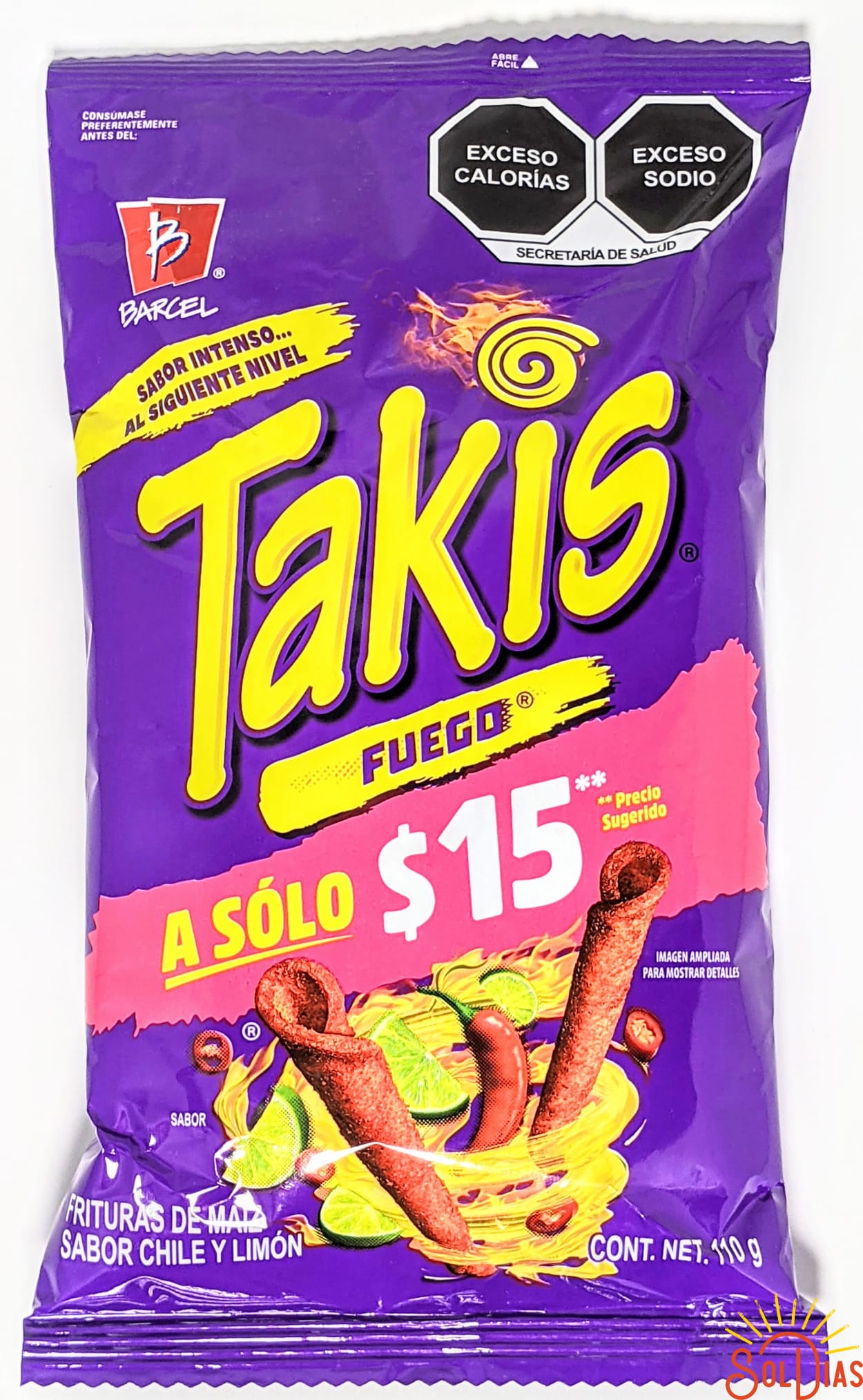 Barcel Takis Fuego de Mexico 110g - Sol Dias