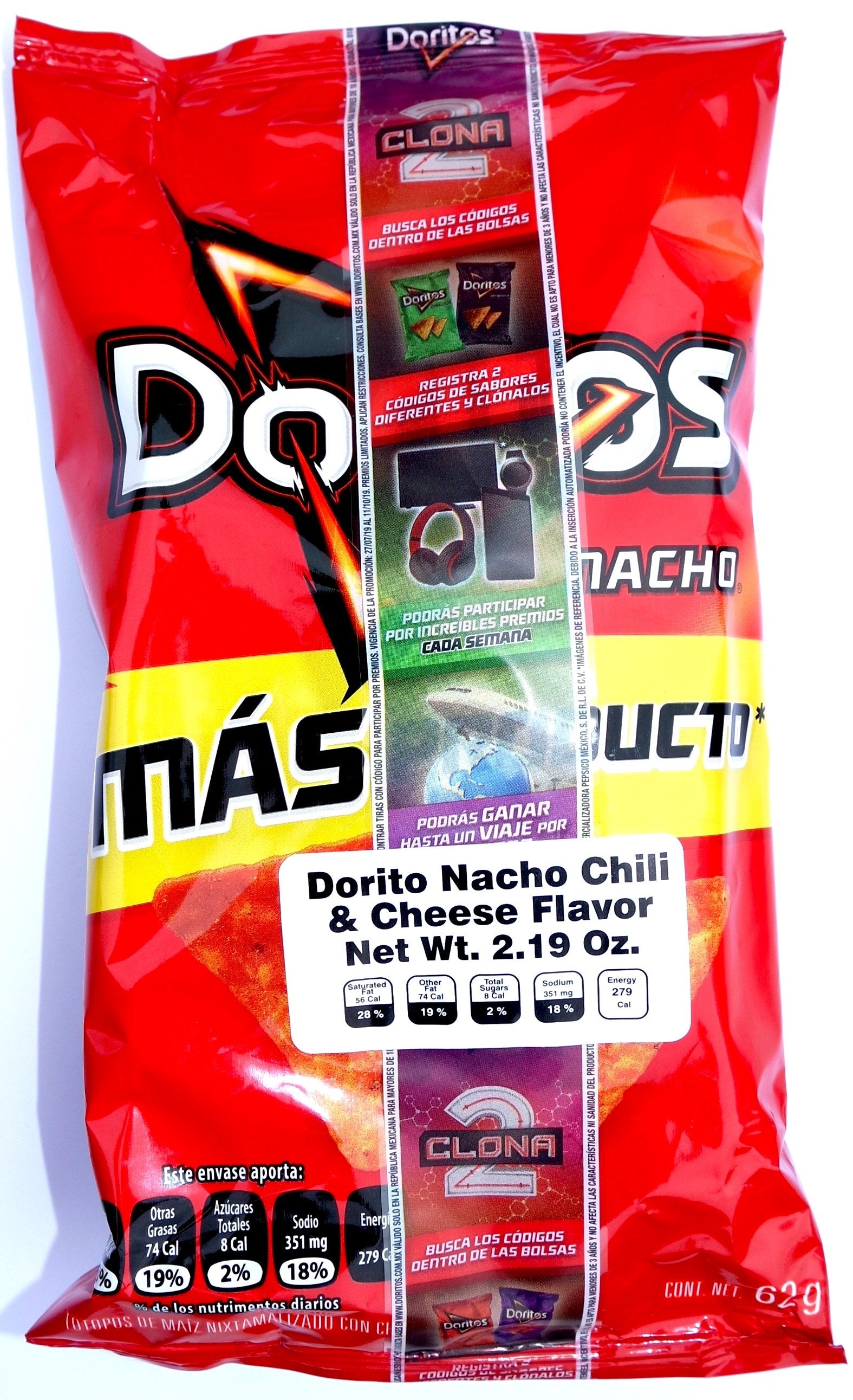 Mexican Doritos Nacho Chips, Sabritas, 62g - Sol Dias