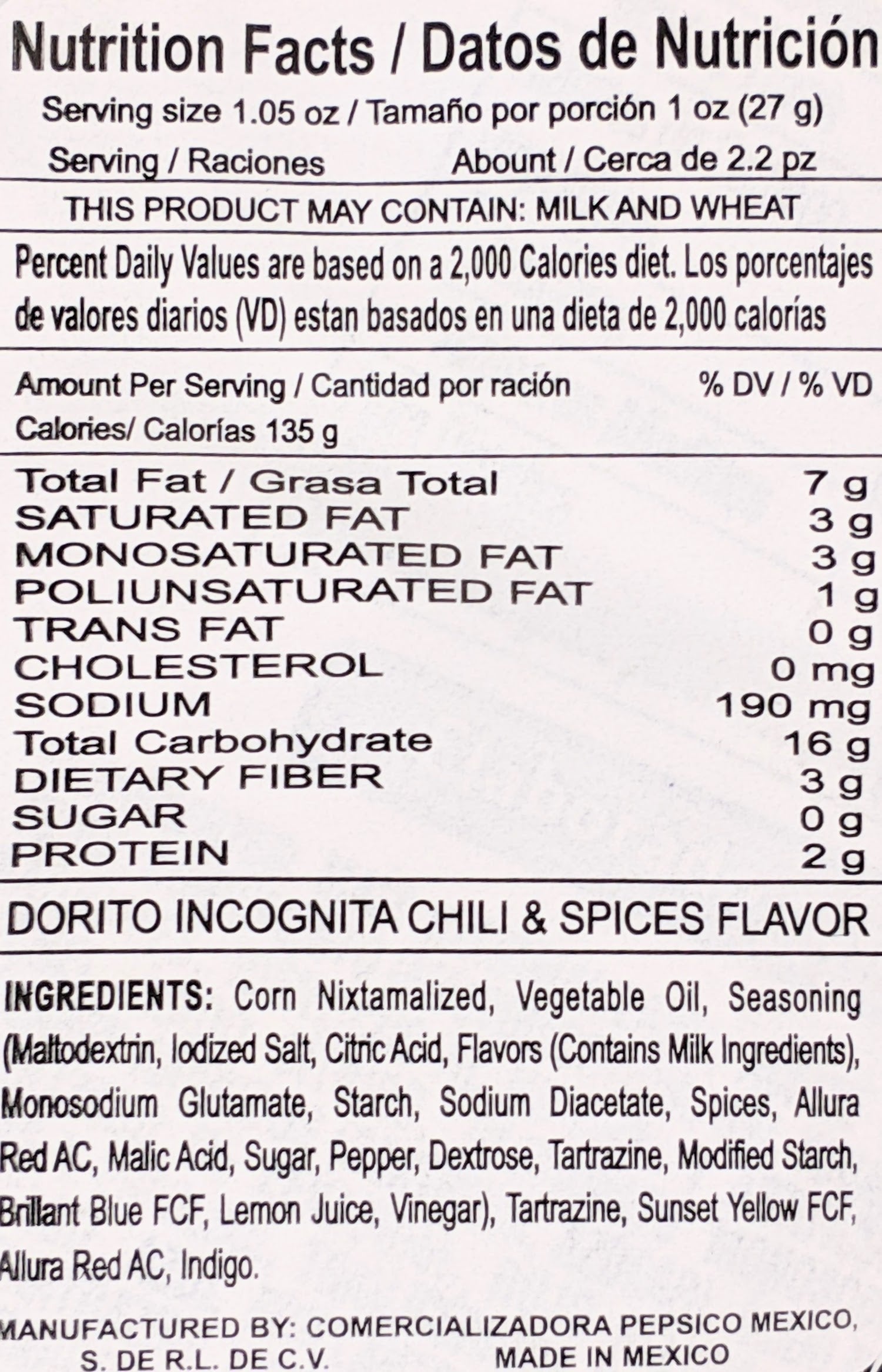 Doritos Incognita 245g | Spicy Mexican Chips | Sabritas Mexicanas - Sol Dias