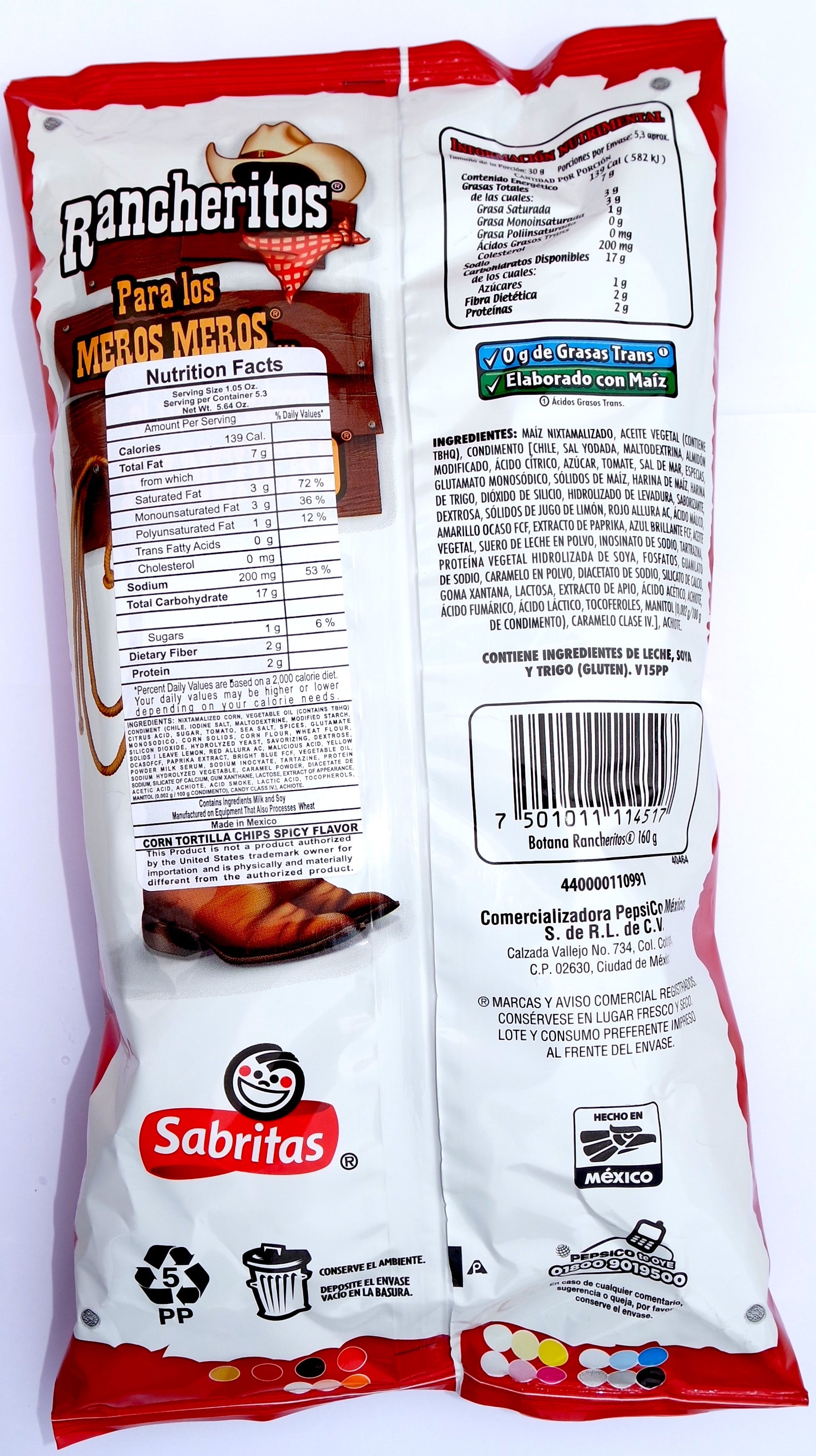 Sabritas Rancheritos 145g | Thin Spicy Mexican Chips - Sol Dias