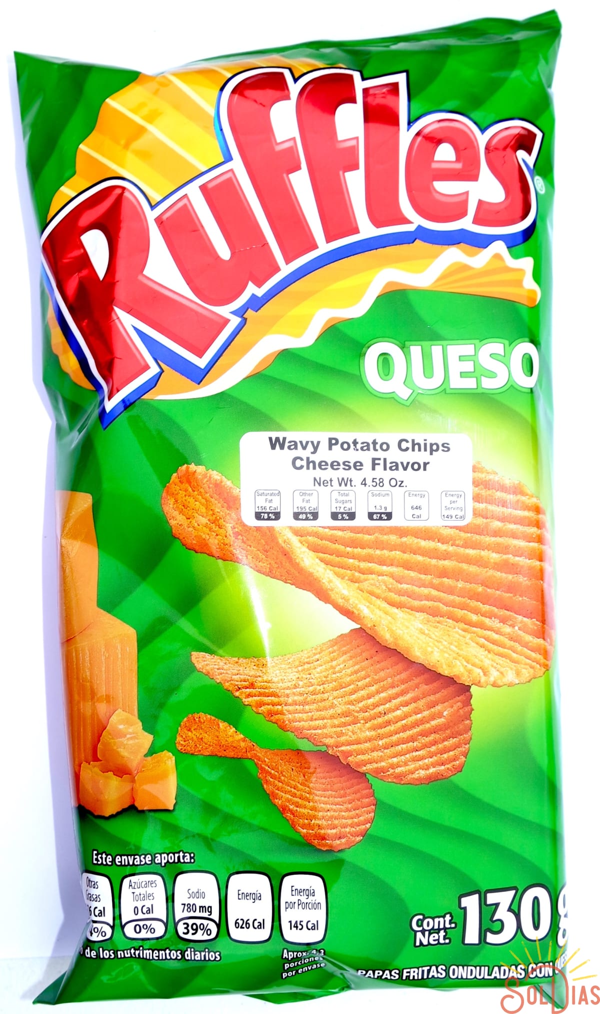 Ruffles Queso 120g | Cheddar Cheese Mexican Chips Sabritas - Sol Dias