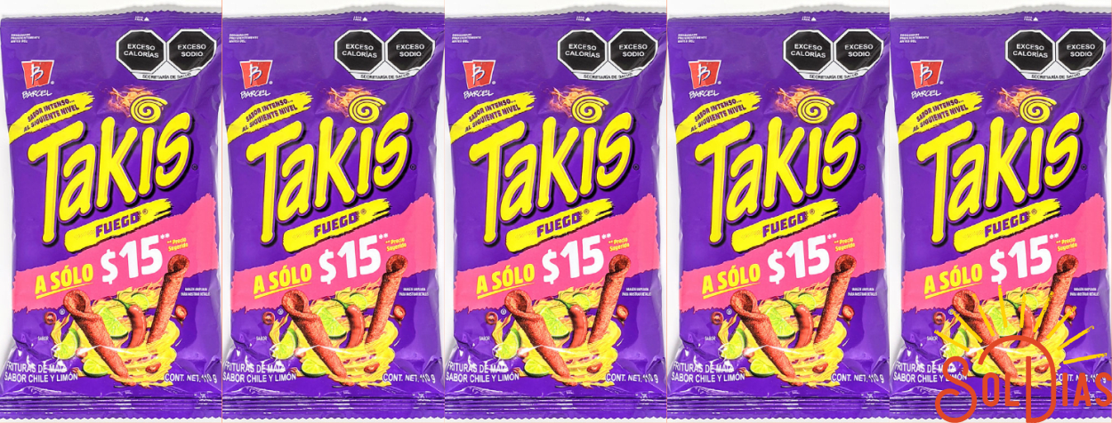 Barcel Takis Fuego de Mexico 110g - Sol Dias