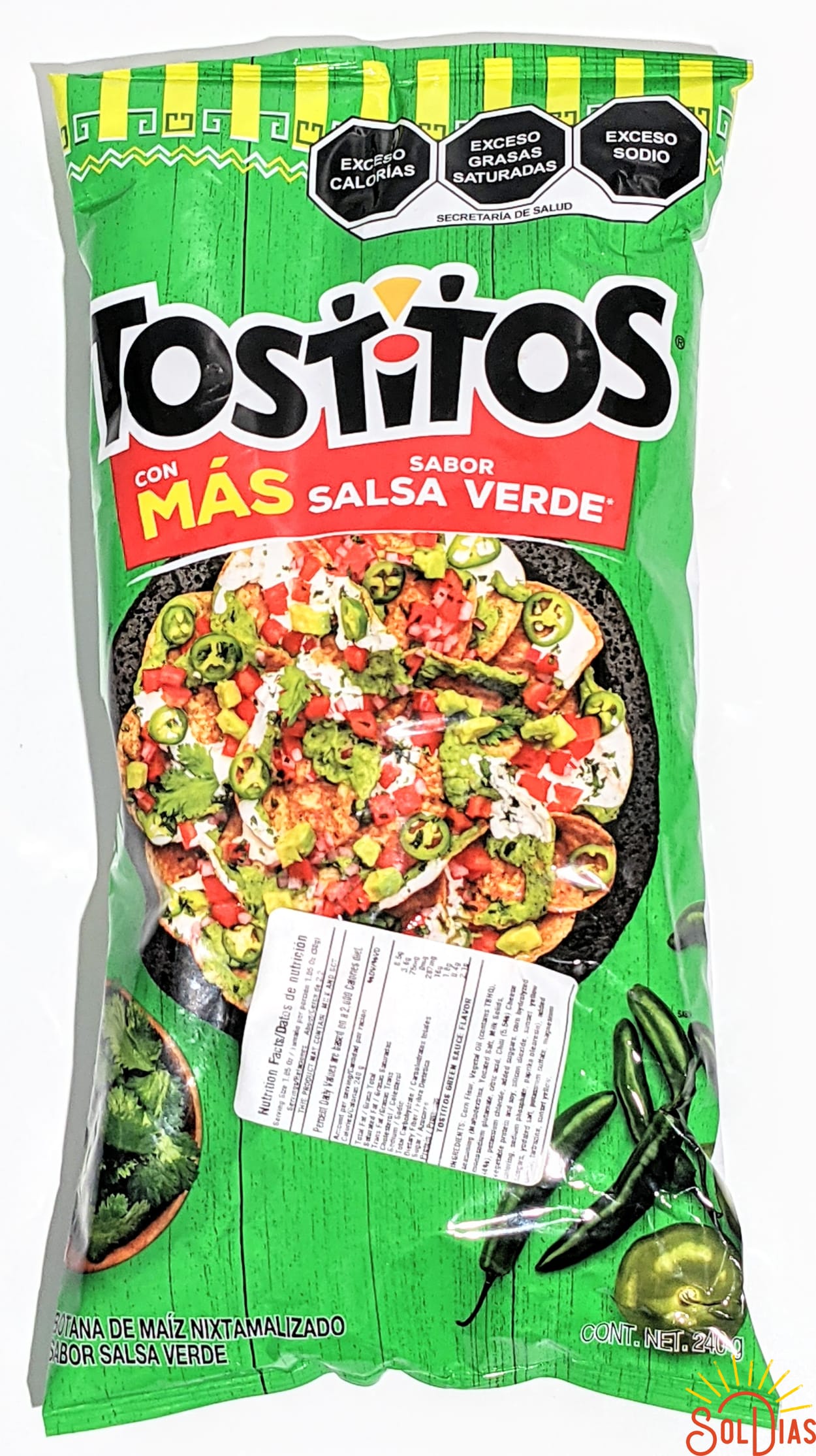 Sabritas Tostitos Salsa Verde, 240g | Mexican Chips - Sol Dias